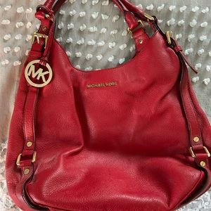 Michael Kors red leather purse